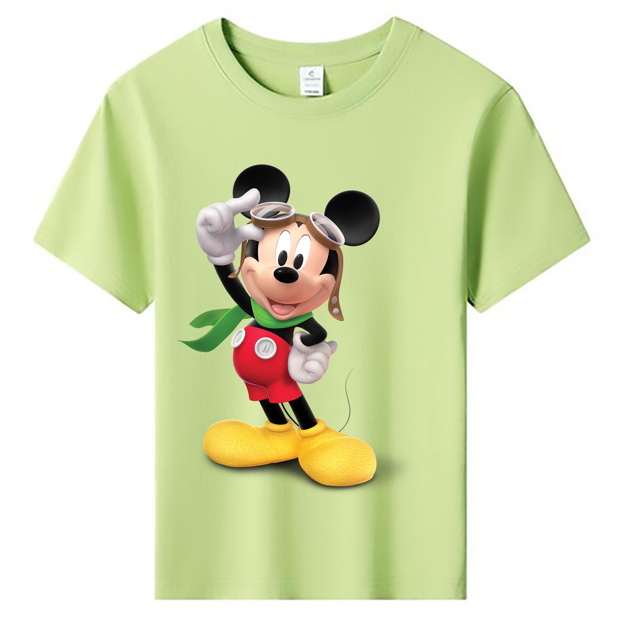 ミッキーマウス Mickey Mouse 綿100％キッズTシャツ（フロントプリント）